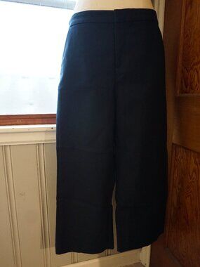 Navy wide leg crop pants - so cute!